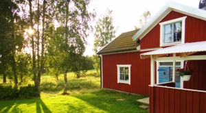 Fishing cottage at lake Stora Ntaren in Sweden.