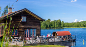 Unser Bootshaus am See Bunn in Schweden.