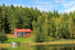 Das Ferienhaus Sjöstugan in Schweden am See Bunn ohne Nachbarn in Alleinlage.
