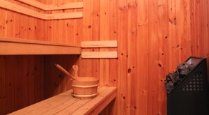 Die Sauna unseres Ferienhauses am See Bunn.